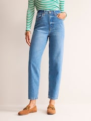 Boden Blue High Rise Tapered 100% Cotton Jeans - Image 1 of 5