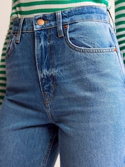Boden Blue High Rise Tapered 100% Cotton Jeans - Image 3 of 5