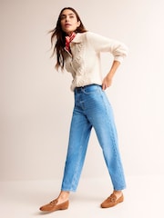Boden Blue High Rise Tapered 100% Cotton Jeans - Image 5 of 5