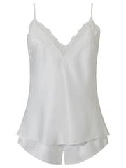 Blanco - Pijama con camiseta de tirantes de encaje y satén Cerise de Ann Summers - Imagen 4 de 4