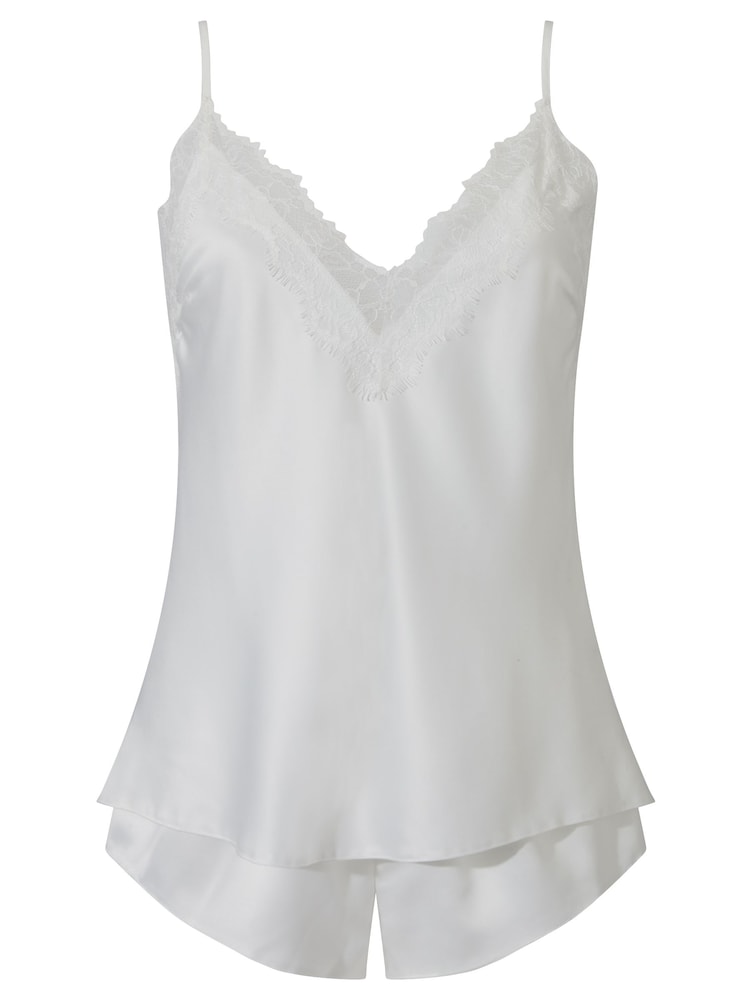Blanco - Pijama con camiseta de tirantes de encaje y satén Cerise de Ann Summers - Imagen 4 de 4