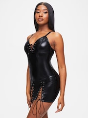 Ann Summers Black Faux Leather Saskia Dress - Image 1 of 1