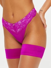 Ann Summers Purple Sexy Lace Planet Thong - Image 1 of 4