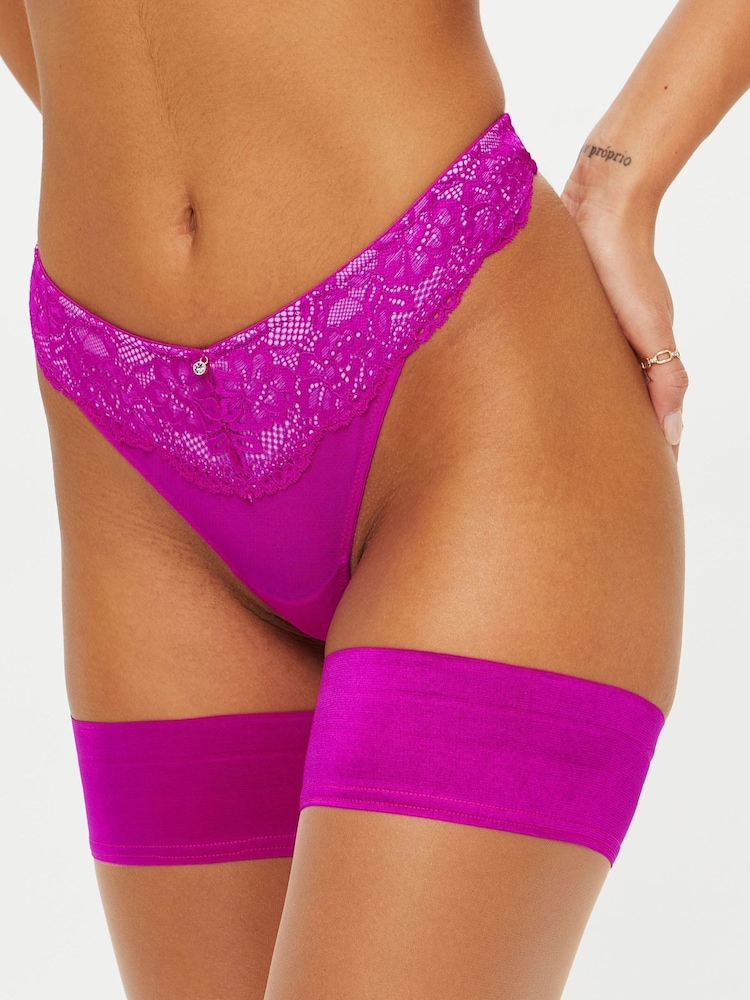 Ann Summers Purple Sexy Lace Planet Thong - Image 1 of 4