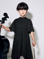 Black Star Jacquard Party Dress (3-16yrs) - Image 1 of 6