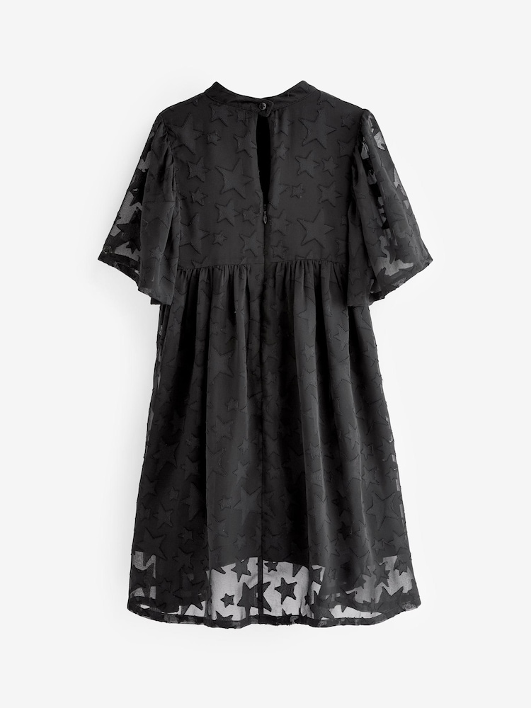 Black Star Jacquard Party Dress (3-16yrs) - Image 6 of 6