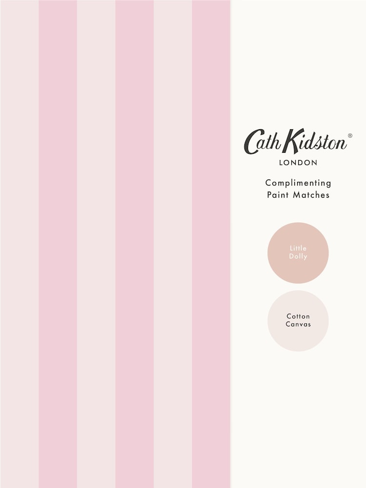 Cath Kidston Pink Canopy Stripe 10M Wallpaper - Image 4 of 4