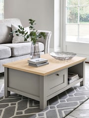 Dove Grey Malvern Oak Effect Storage Coffee Table - Image 1 of 7