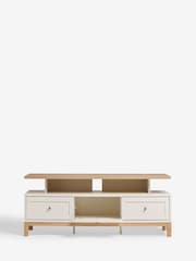 Cream Malvern Oak Effect Up to 65 inch, Floating Top TV Unit - Image 5 of 9