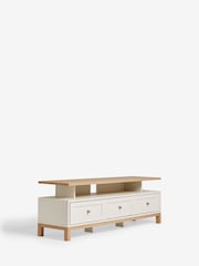 Cream Malvern Oak Effect Up to 65 inch, Floating Top TV Unit - Image 6 of 9