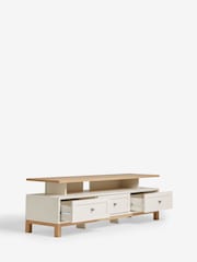 Cream Malvern Oak Effect Up to 65 inch, Floating Top TV Unit - Image 7 of 9