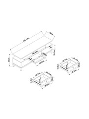 Cream Malvern Oak Effect Up to 65 inch, Floating Top TV Unit - Image 9 of 9