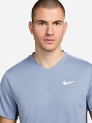 Nike Navy/ Blue Dri-FIT Court Victory Tennis T-Shirt - Image 3 of 5