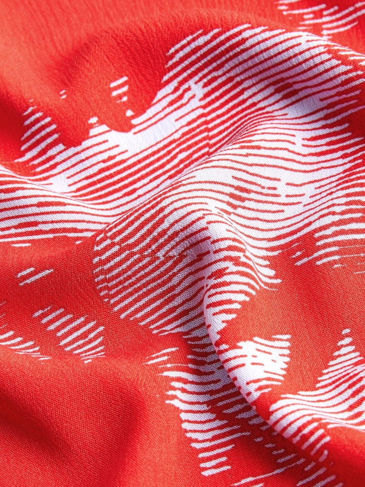 Red/Pink Floral Short Sleeve Curved Hem T-Shirt - Image 6 of 6