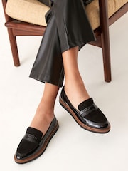 Black Forever Comfort® Brogue Detail Chunky Sole Loafers - Image 4 of 9