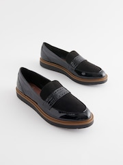 Black Forever Comfort® Brogue Detail Chunky Sole Loafers - Image 5 of 9