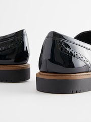 Black Forever Comfort® Brogue Detail Chunky Sole Loafers - Image 9 of 9