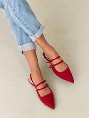 Red Forever Comfort® Double Buckle Slingback Shoes - Image 1 of 10