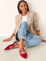 Red Forever Comfort® Double Buckle Slingback Shoes - Image 3 of 10
