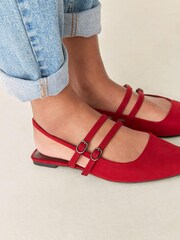 Red Forever Comfort® Double Buckle Slingback Shoes - Image 4 of 10