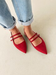 Red Forever Comfort® Double Buckle Slingback Shoes - Image 5 of 10