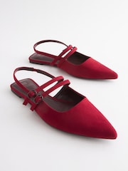 Red Forever Comfort® Double Buckle Slingback Shoes - Image 6 of 10