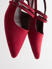Red Forever Comfort® Double Buckle Slingback Shoes - Image 9 of 10
