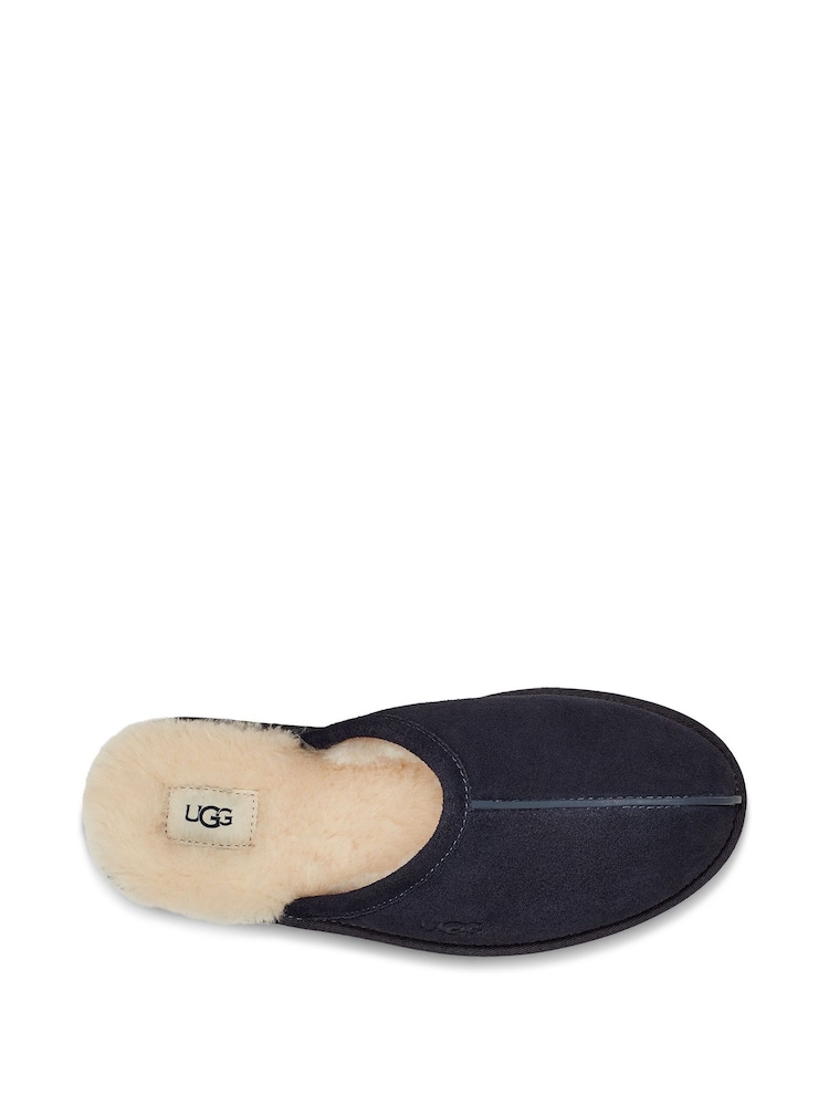 Buy UGG Blue Mens Sheepskin Lined Chestnut Brown Scuff Slippers