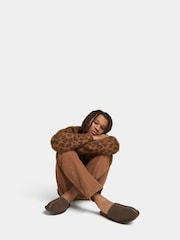 UGG Brown Faux Fur Lined Scuff Slippers - Image 3 of 3