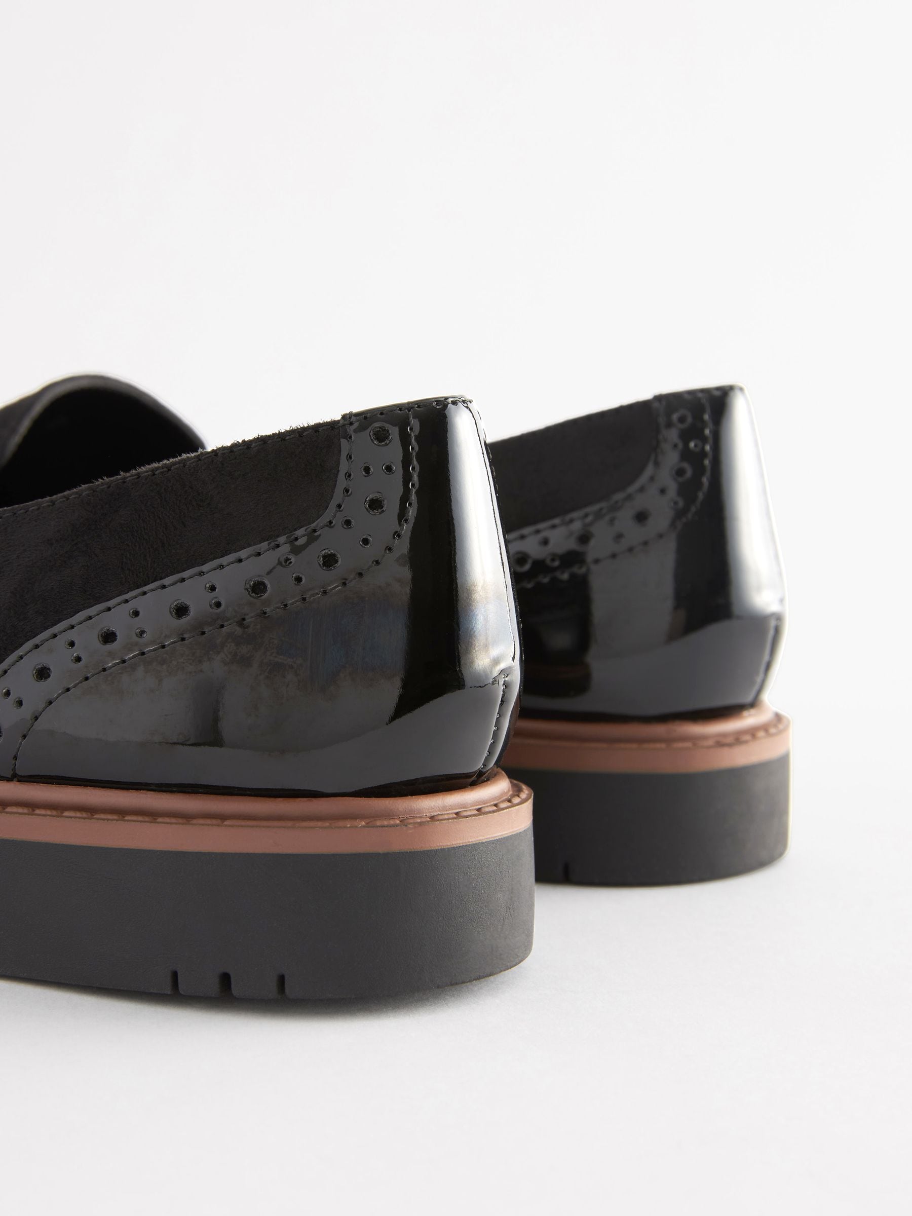 Buy Black Forever Comfort® Brogue Detail Chunky Sole Loafers from