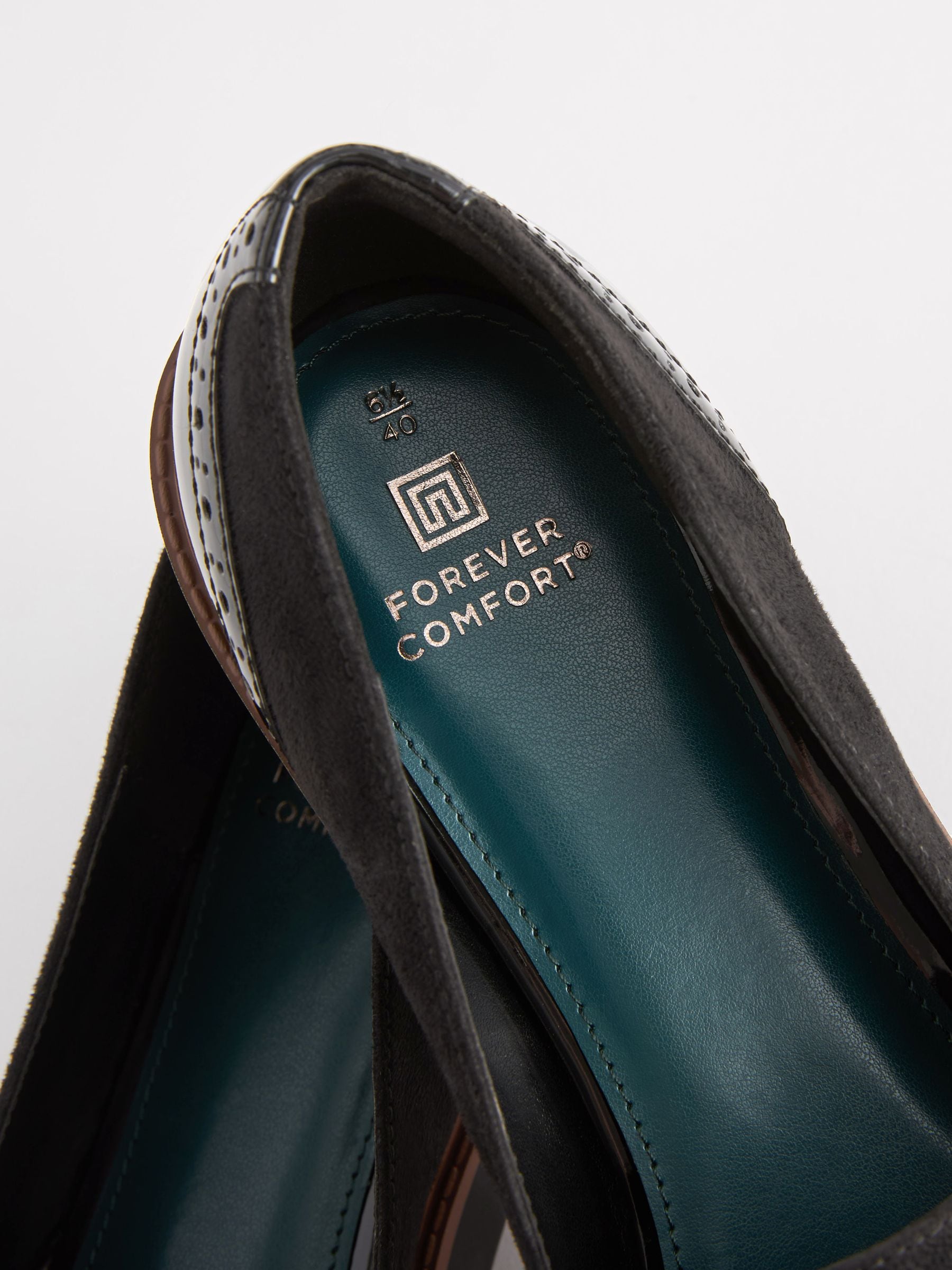Buy Black Forever Comfort® Brogue Detail Chunky Sole Loafers from