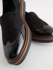 Black Forever Comfort® Brogue Detail Chunky Sole Loafers - Image 6 of 8