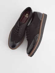 Black Standard/Wide Fit Forever Comfort® Brogue Lace Up Chunky Sole Shoes - Image 5 of 8