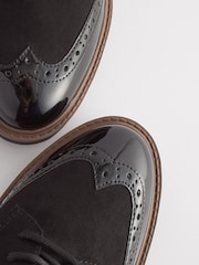 Black Standard/Wide Fit Forever Comfort® Brogue Lace Up Chunky Sole Shoes - Image 6 of 8