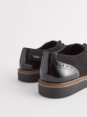 Black Standard/Wide Fit Forever Comfort® Brogue Lace Up Chunky Sole Shoes - Image 7 of 8