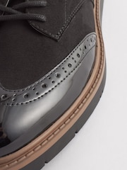 Black Standard/Wide Fit Forever Comfort® Brogue Lace Up Chunky Sole Shoes - Image 8 of 8