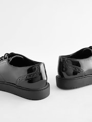 Black Patent Standard/Wide Fit Forever Comfort® Brogue Lace Up Chunky Sole Shoes - Image 7 of 9