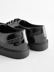 Black Patent Standard/Wide Fit Forever Comfort® Brogue Lace Up Chunky Sole Shoes - Image 9 of 9