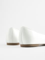 Ivory White Wedding Satin Ballerina Bridal Shoes - Image 7 of 7