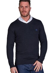 Raging Bull Blue Classic V Neck Knit - Image 1 of 7