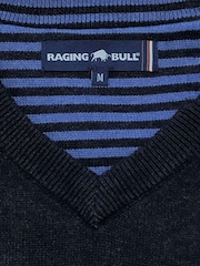 Raging Bull Blue Classic V Neck Knit - Image 6 of 7