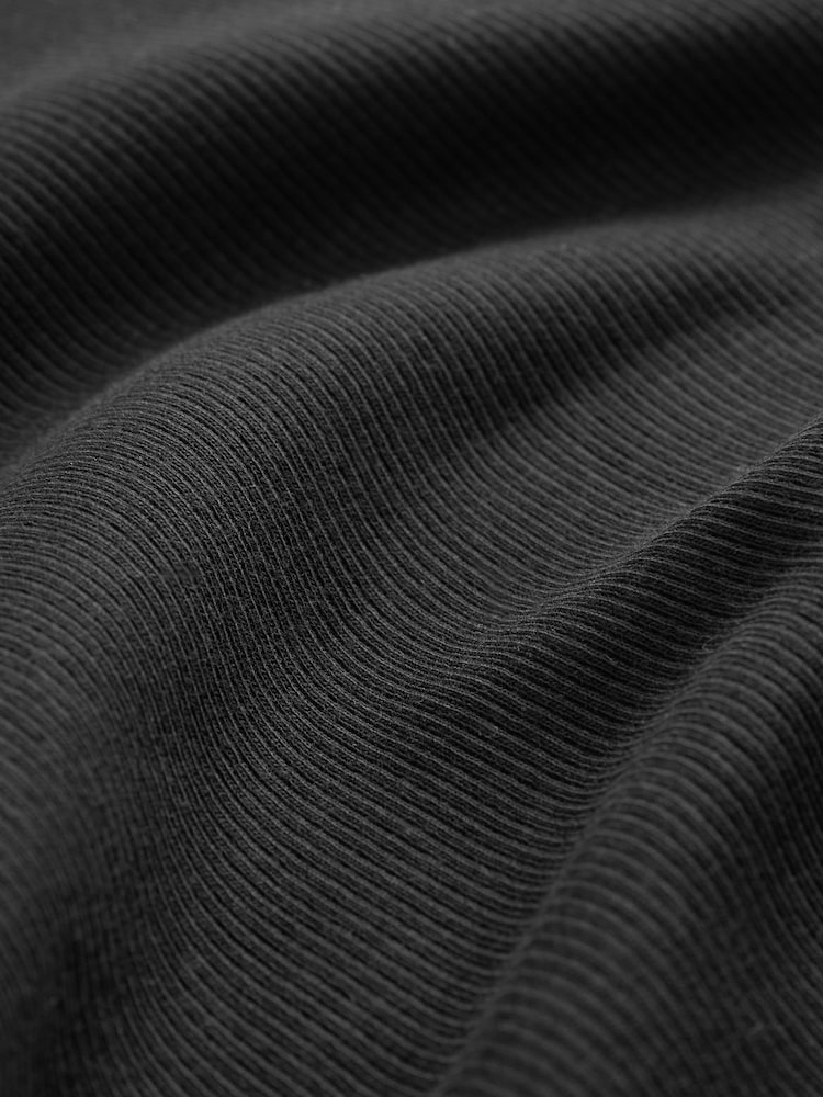 Black Ribbed Shorter length Sleeveless Racer Vest Tank Top - Image 5 of 5 Black Ribbed Shorter length Sleeveless Racer Vest Tank Top - Image 5 of 5
