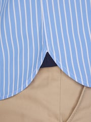 Raging Bull Blue Classic Long Sleeve Stripe 100% Cotton Shirt - Image 6 of 8