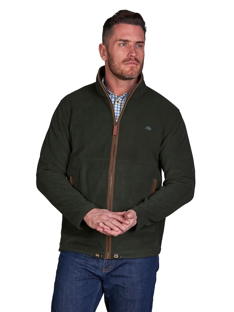 Raging Bull Green Fleece Zip Through Jacket - Image 1 of 6 Raging Bull Green Fleece Zip Through Jacket - Image 1 of 6