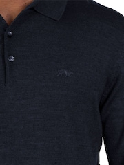 Raging Bull Long Sleeve Knitted Polo - Image 4 of 5