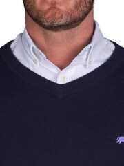 Raging Bull Blue Classic V Neck Knit - Image 5 of 6
