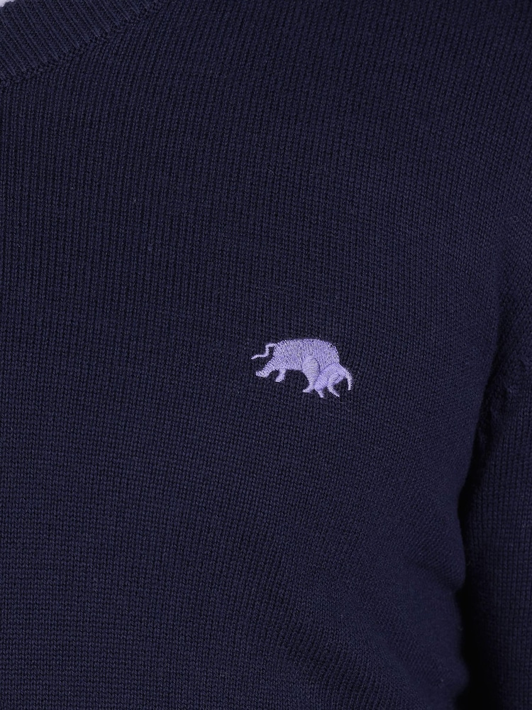 Raging Bull Blue Classic V Neck Knit - Image 6 of 6