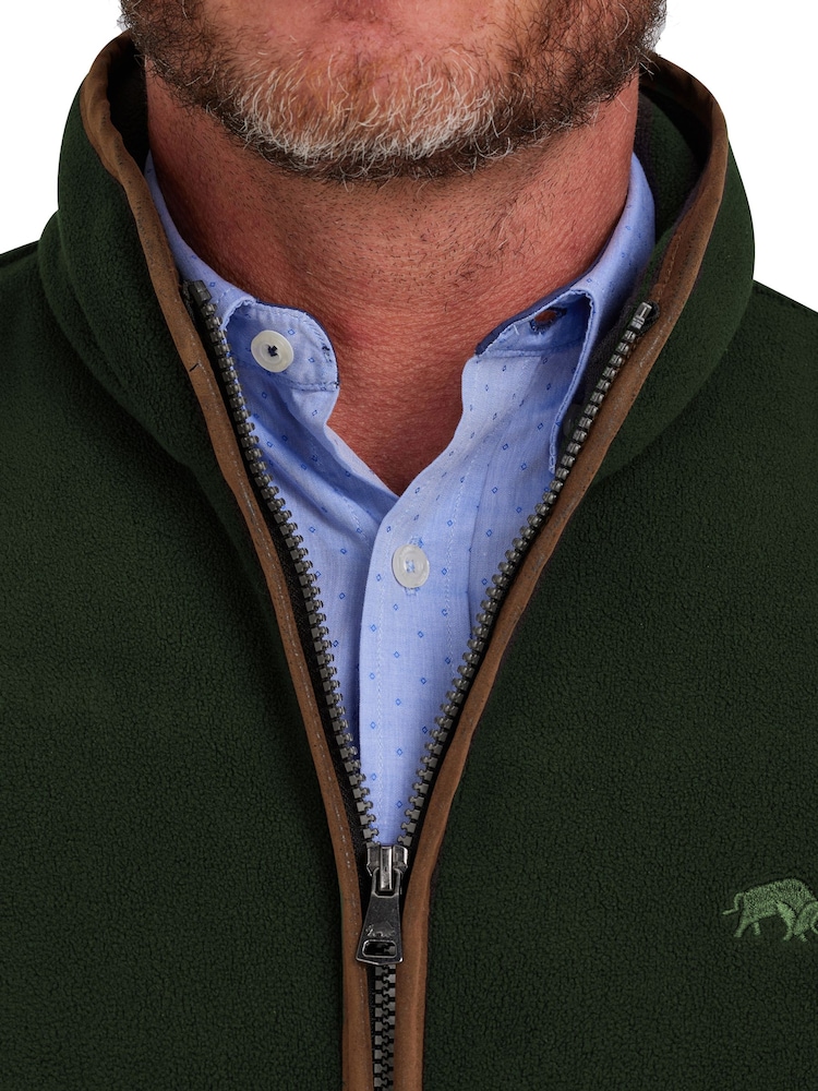 Raging Bull Green Fleece Gilet - Image 3 of 7