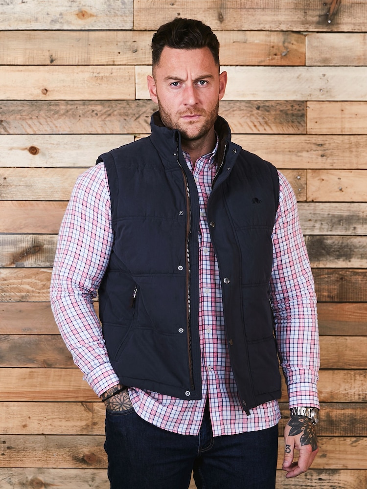 Raging Bull Blue Classic Padded Gilet - Image 1 of 10