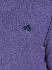 Raging Bull Purple Classic V-Neck Knit Jumper - Image 5 of 6
